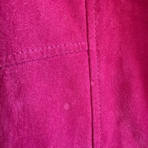 Wilsons Leather Magenta Faux Fur Trim Leather Jacket - Picture 9 of 11